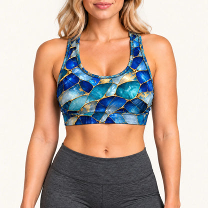 Golden Kintsugi Racer Back Bra