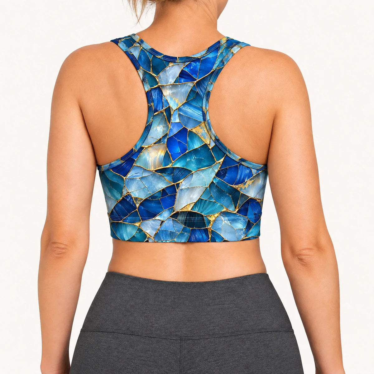 Golden Kintsugi Racer Back Bra