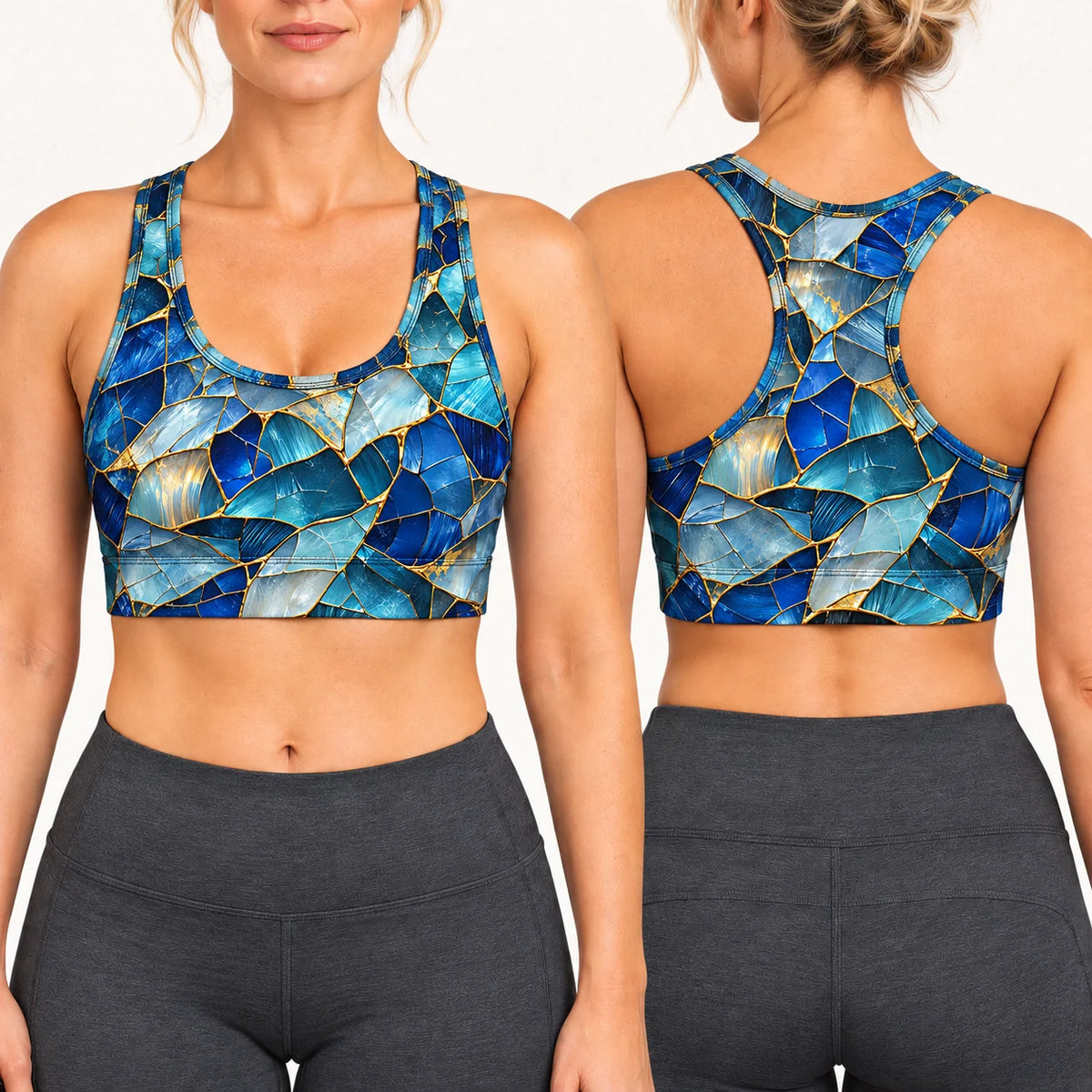 Golden Kintsugi Racer Back Bra