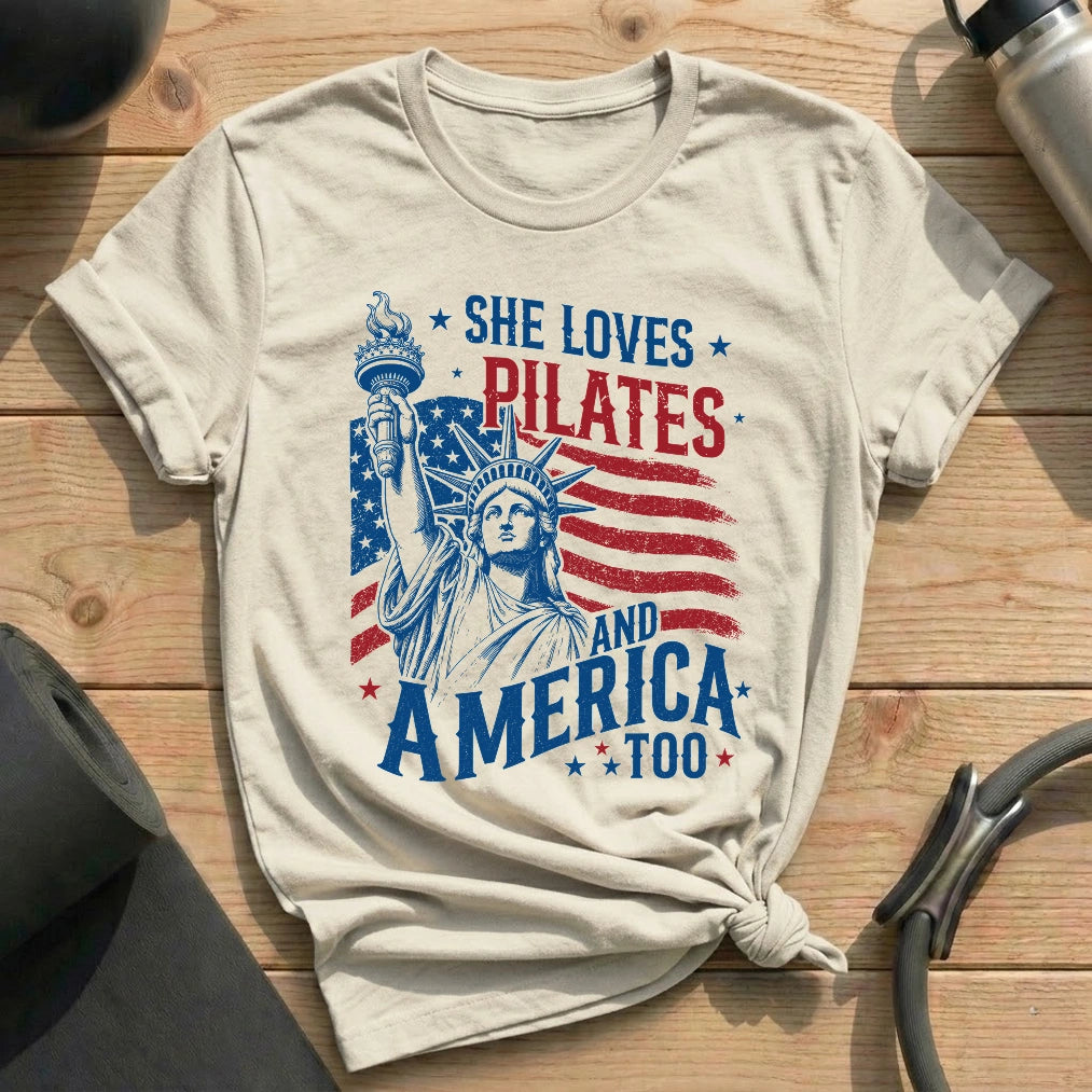 Love Pilates & America T-shirt