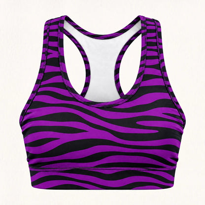 Purple Zebra Racer Back Bra