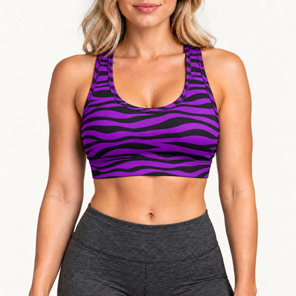 Purple Zebra Racer Back Bra