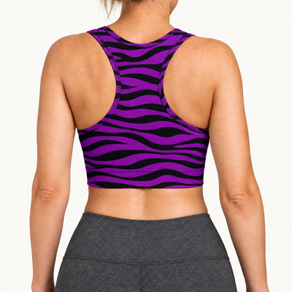 Purple Zebra Racer Back Bra
