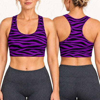 Purple Zebra Racer Back Bra