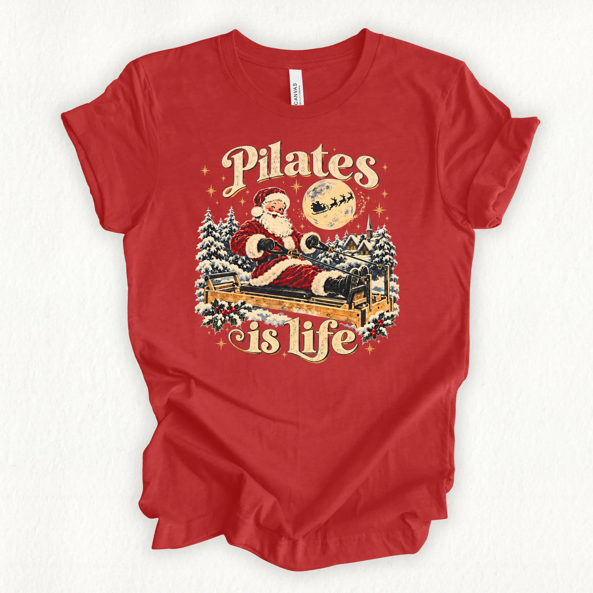 Pilates Is Life Santa T-shirt