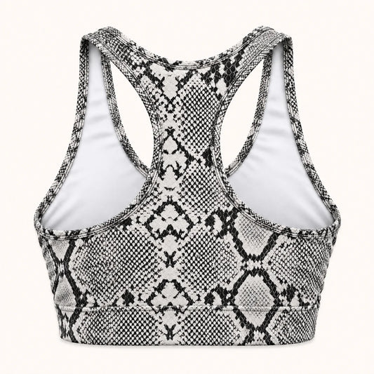 Ivory Serpent Racer Back Bra