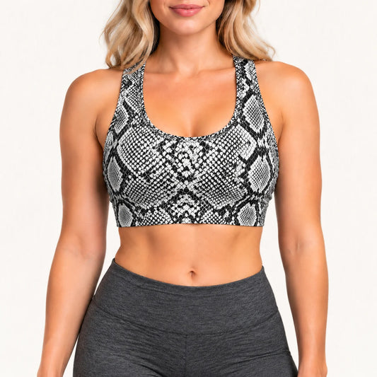 Ivory Serpent Racer Back Bra