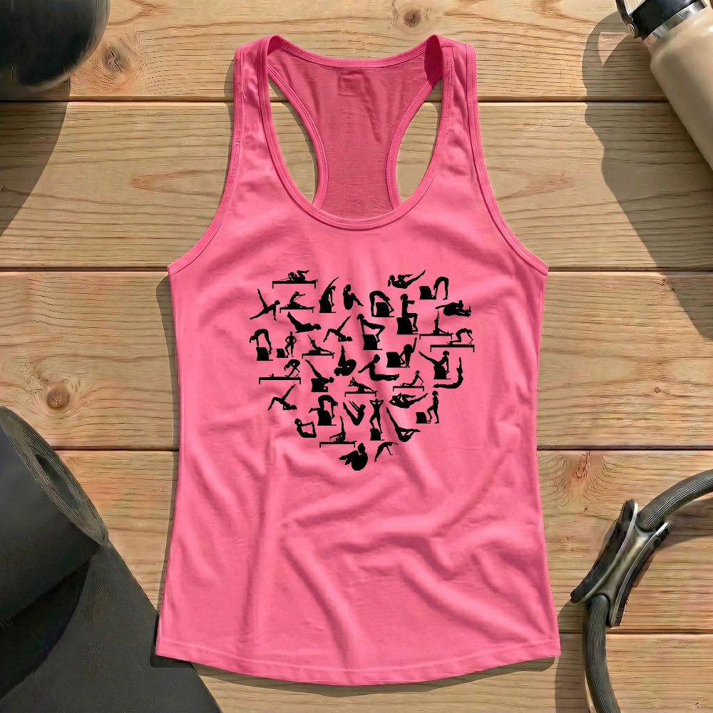 Pilates Poses Heart Tank Top