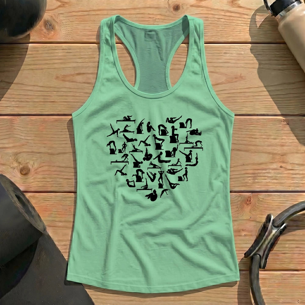 Pilates Poses Heart Tank Top