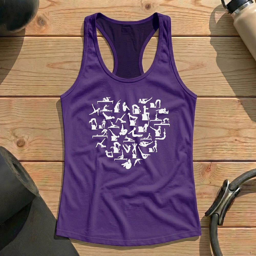 Pilates Poses Heart Tank Top