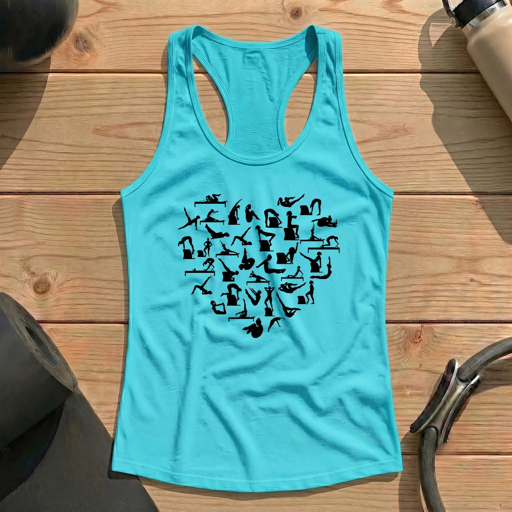 Pilates Poses Heart Tank Top