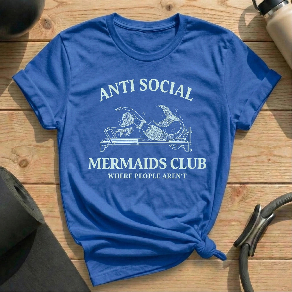 Anti Social Mermaid Club T-shirt - in MindCloth Pilates Tshirt Collection