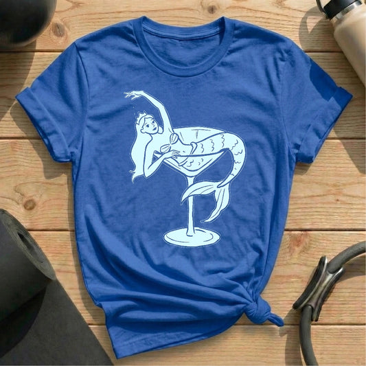 Mermaid Martini Pose T-shirt - in MindCloth Pilates Tshirt Collection