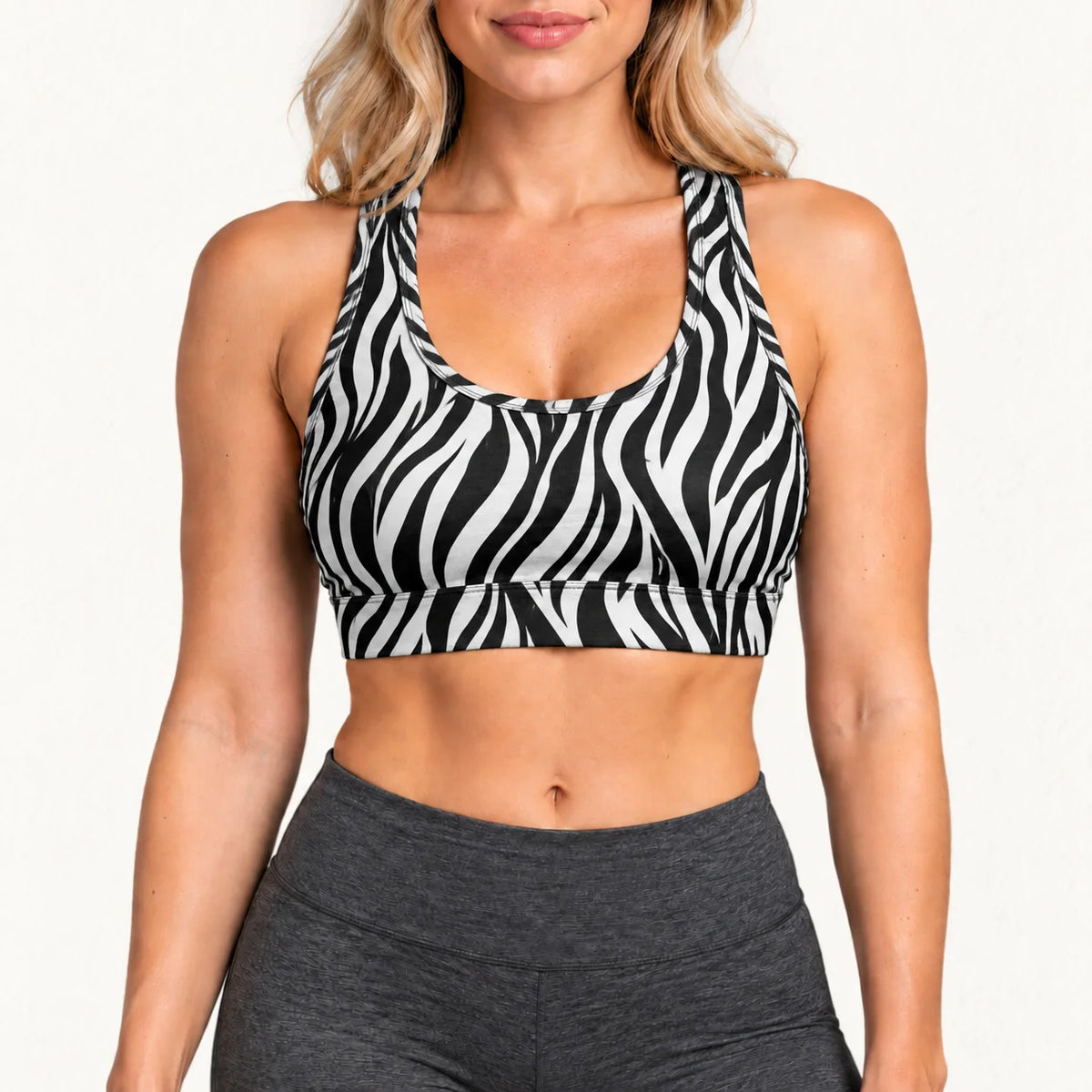 Wild Zebra Racer Back Bra