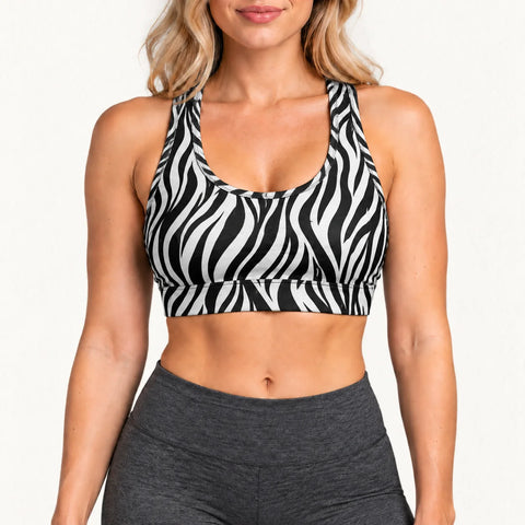 Wild Zebra Racer Back Bra