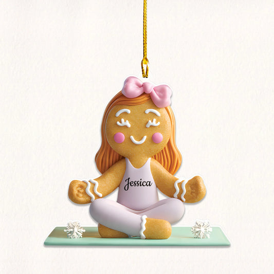 Gingerbread Yoga Acrylic Ornament