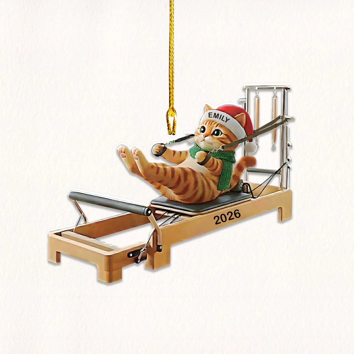 Cat Pilates Acrylic Ornament