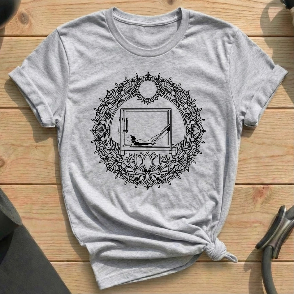 Mandala Pilates athelic heather Tshirt in MindCloth Pilates Tshirt Collection