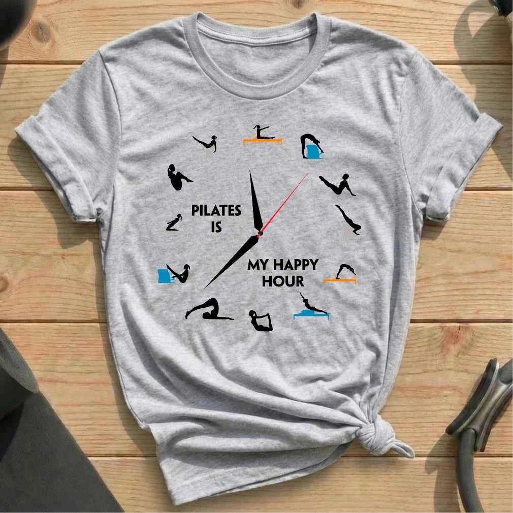 Pilates Happy Hour Clock T-shirt