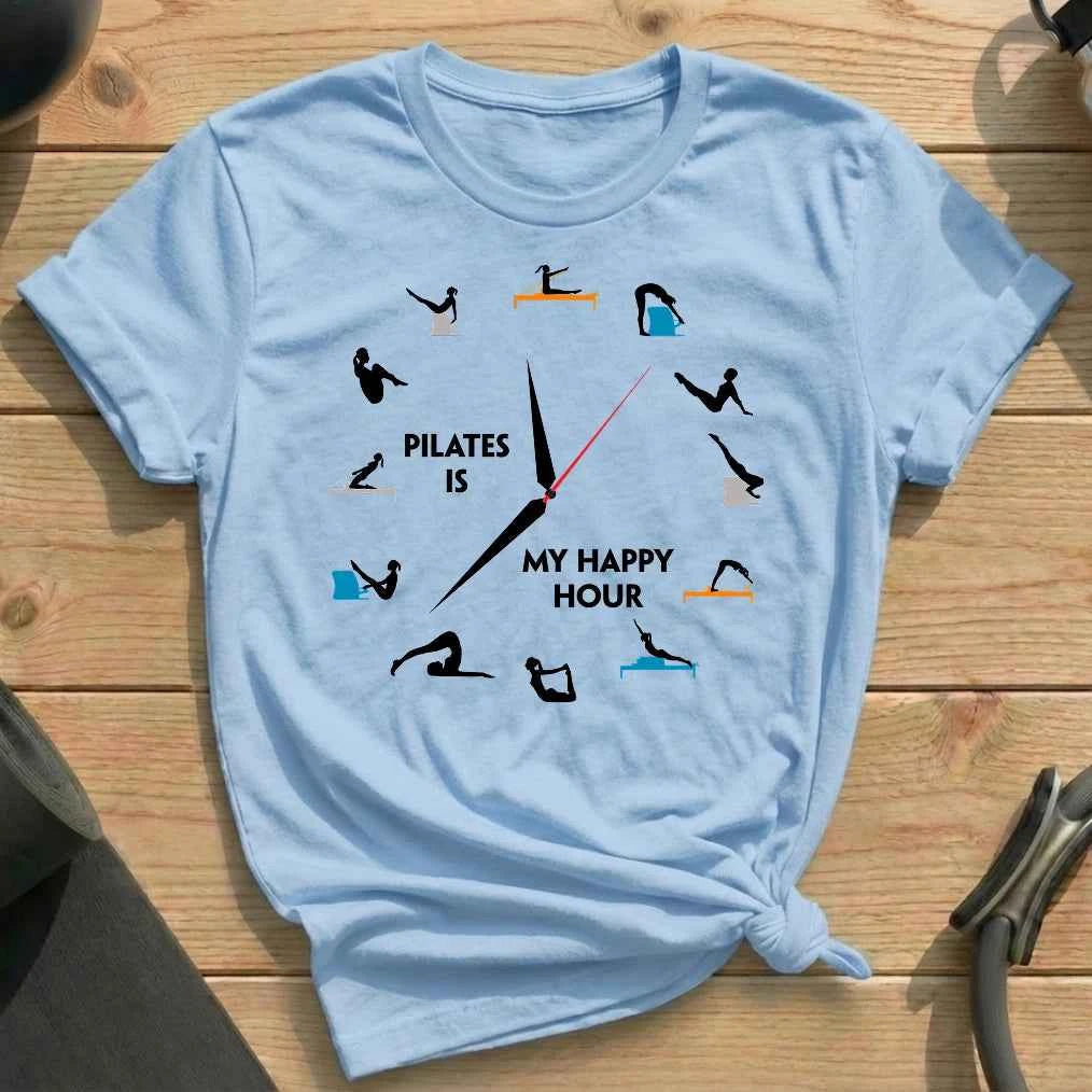 Pilates Happy Hour Clock T-shirt
