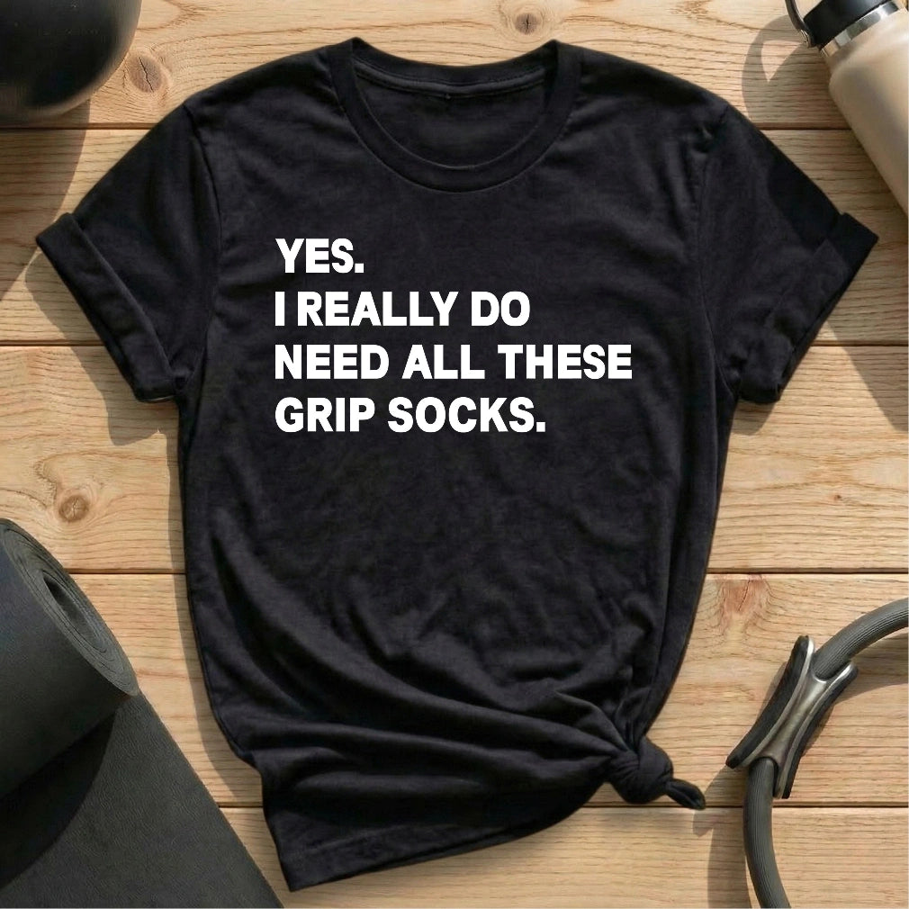 All These Grip Socks T-shirt - in MindCloth Pilates Tshirt Collection