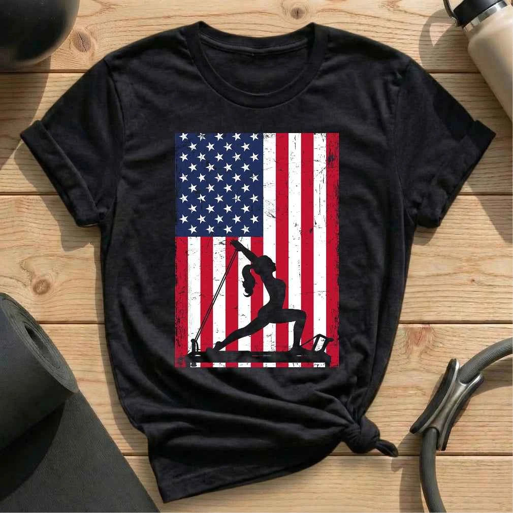American Flag Pilates T-shirt