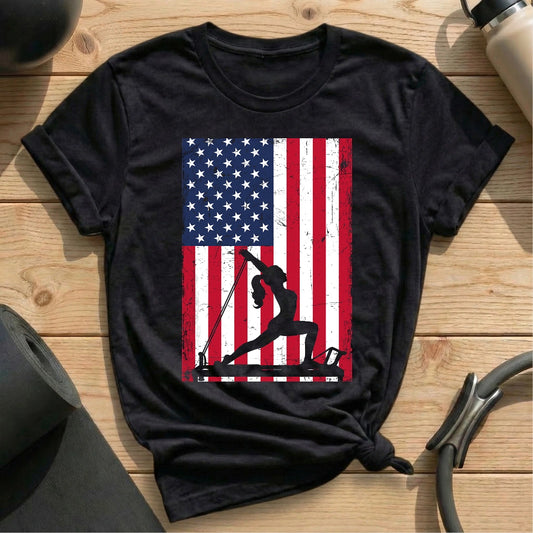 American Flag Pilates T-shirt