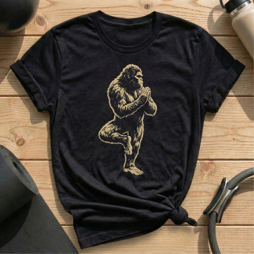 Bigfoot Meditate Retro T-shirt