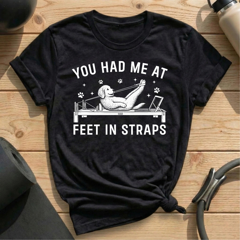 Dog Feet In Straps T-shirt - in MindCloth Pilates Tshirt Collection