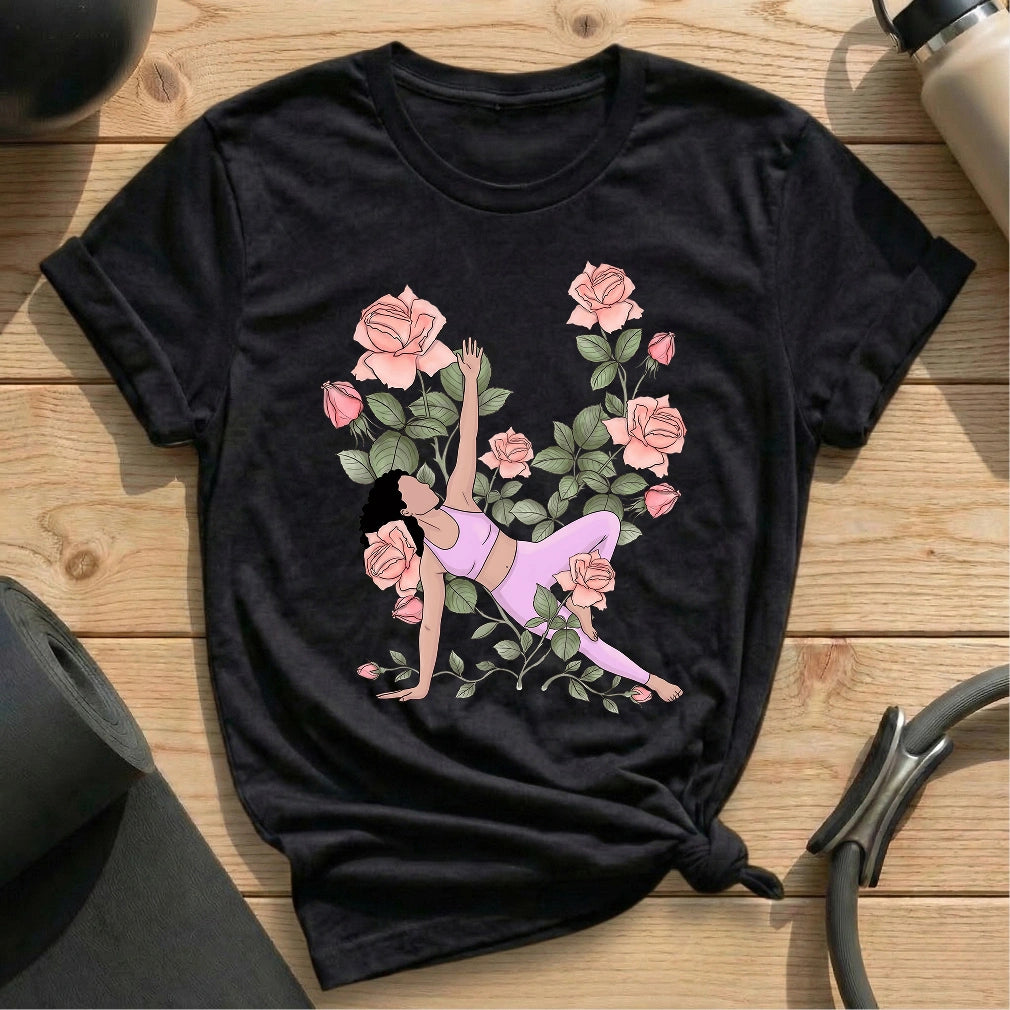 Flower Bend T-shirt - in MindCloth Pilates Tshirt Collection