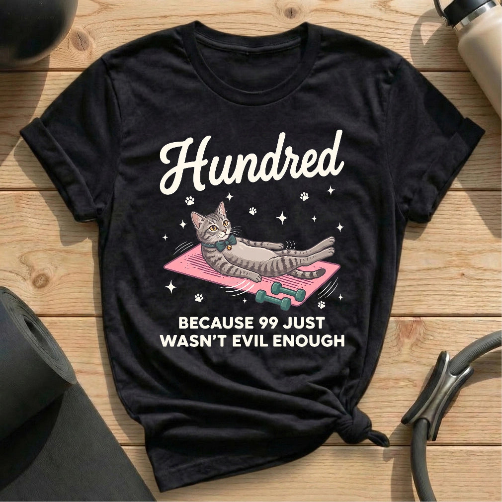 Hundred Kitty T-shirt - in MindCloth Pilates Tshirt Collection