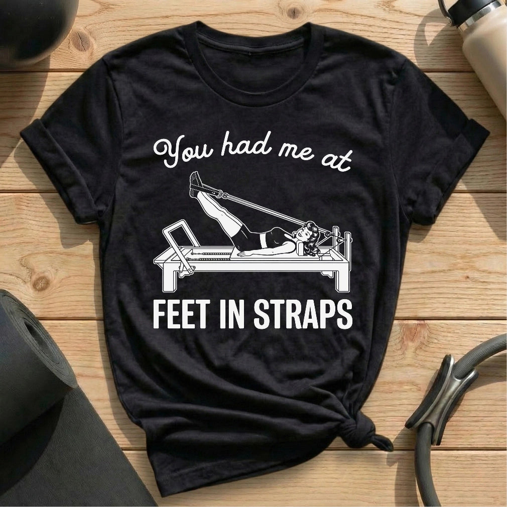 I Love Feet In Straps T-shirt - in MindCloth Pilates Tshirt Collection