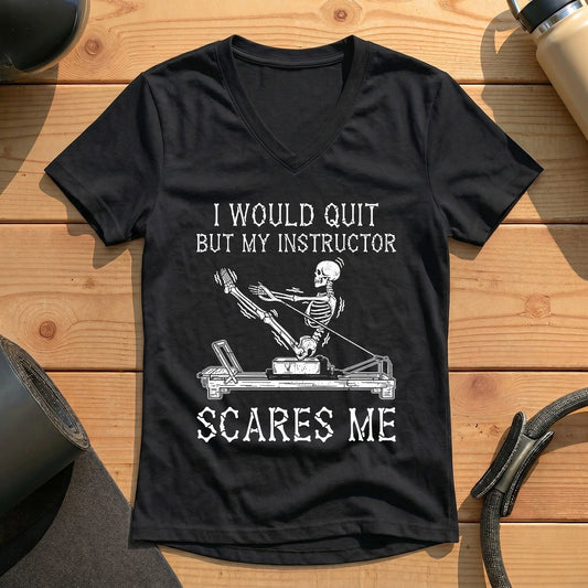 Instructor Scares Me Lady V-neck