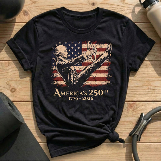 Jefferson Teaser Flag T-shirt - in MindCloth Pilates Tshirt Collection