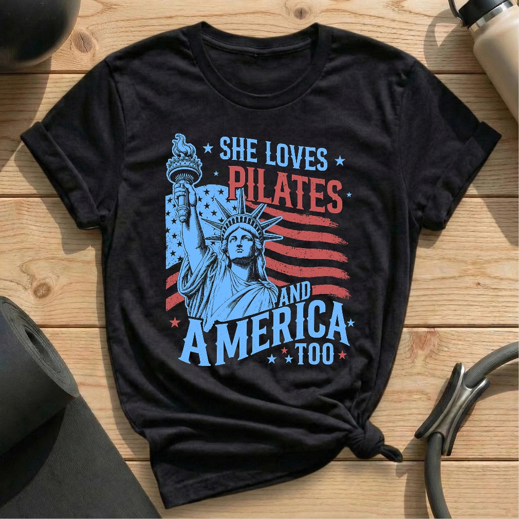 Love Pilates & America T-shirt