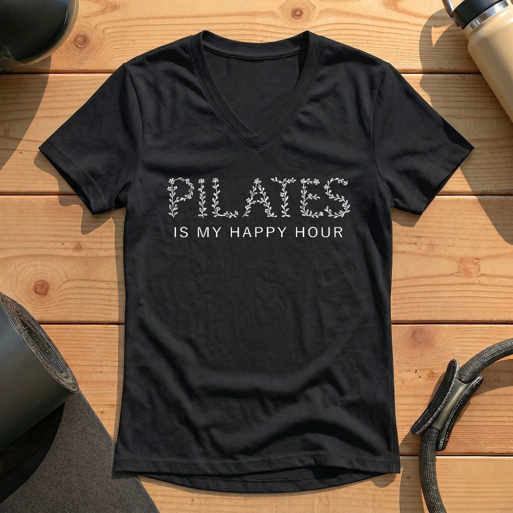 Pilates Is My Happy Hour Lady V-neck