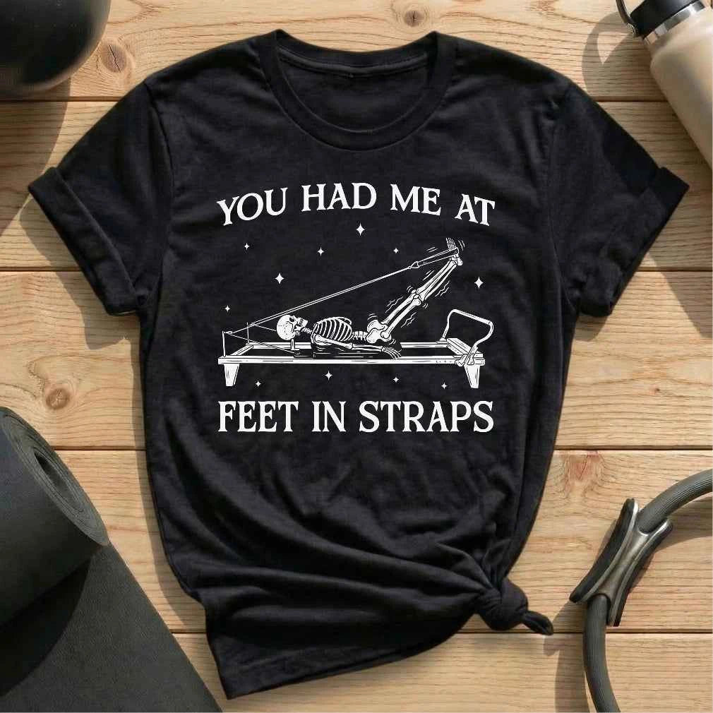 Skeleton Feet in Straps T-shirt