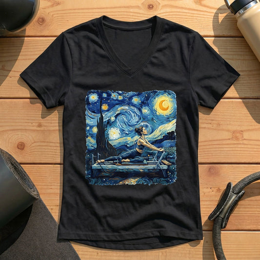 Starry Night Pilates Lady V-neck