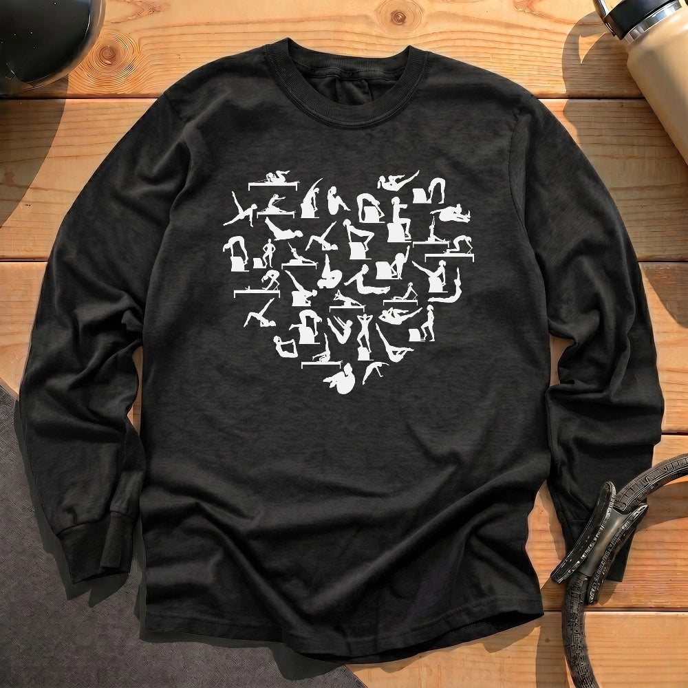 Pilates Poses Heart Long Sleeve T-shirt