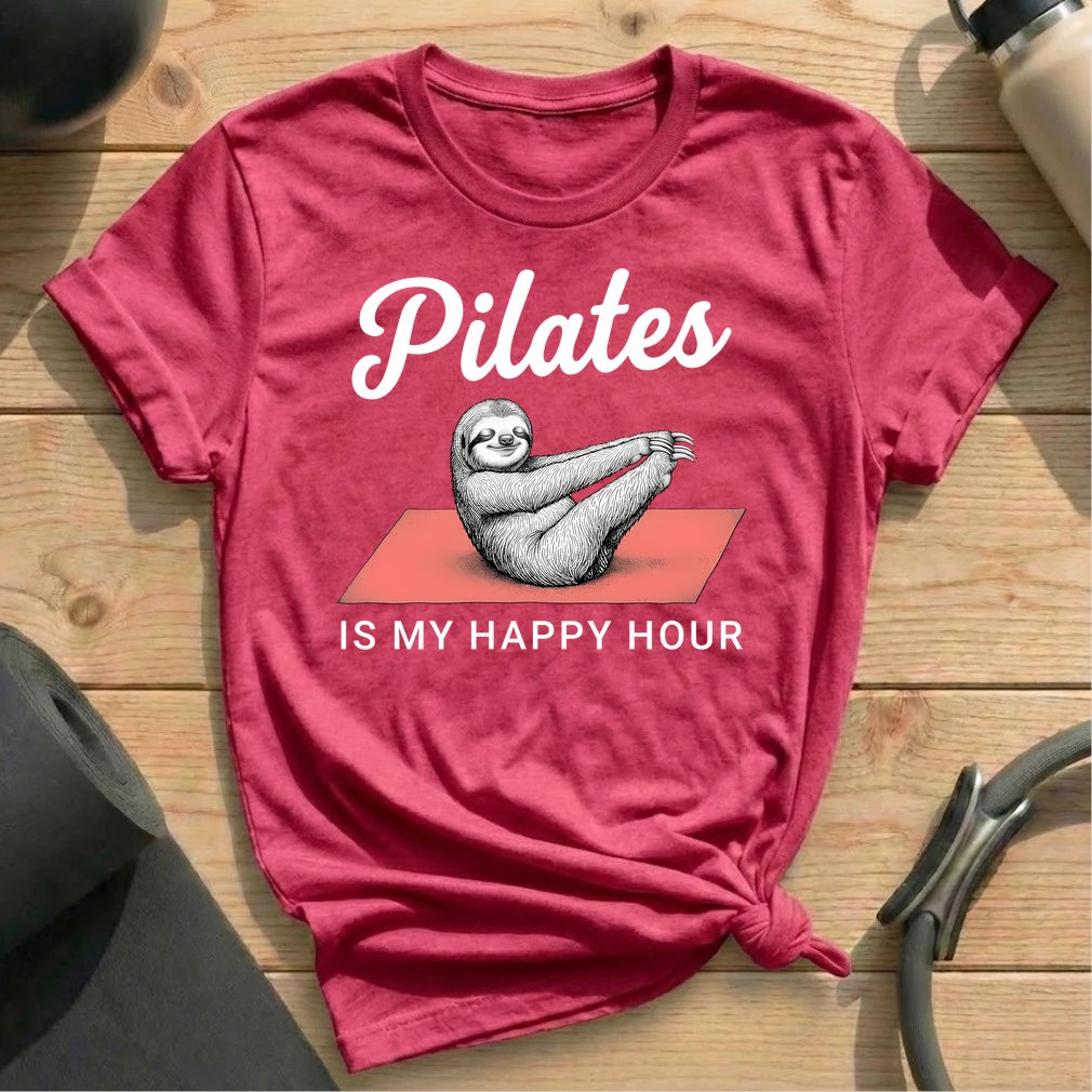 Happy Hour Sloth Pilates T-shirt