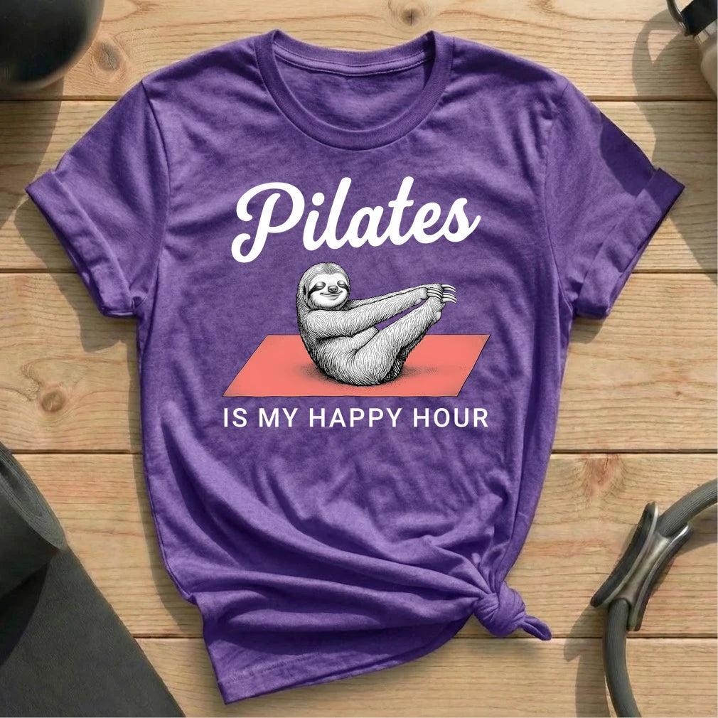 Happy Hour Sloth Pilates T-shirt