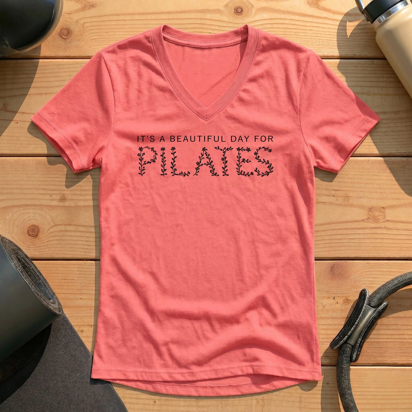 It's A Beautiful Day For Pilates Lady V-neck