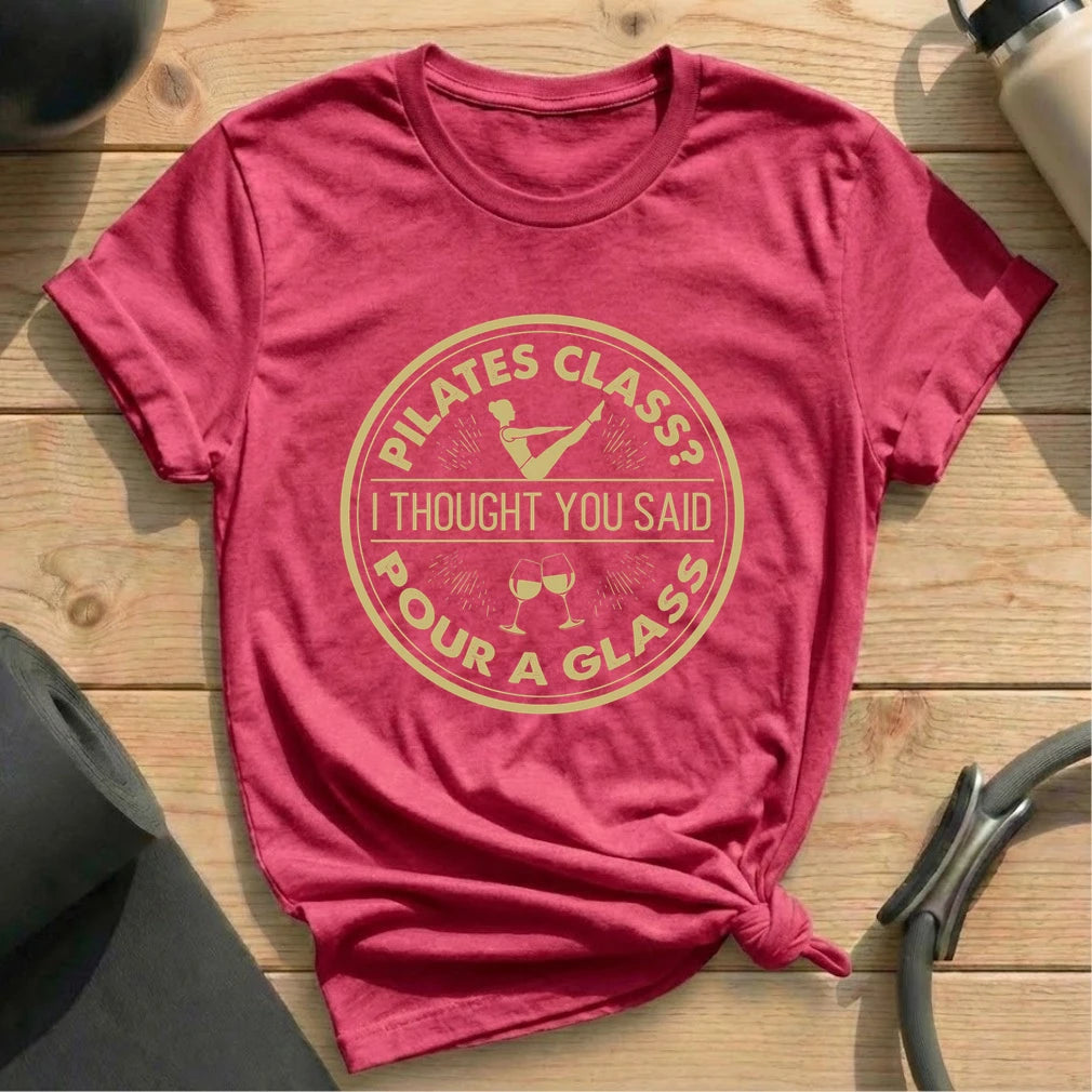 Pilates Class Wine T-shirt