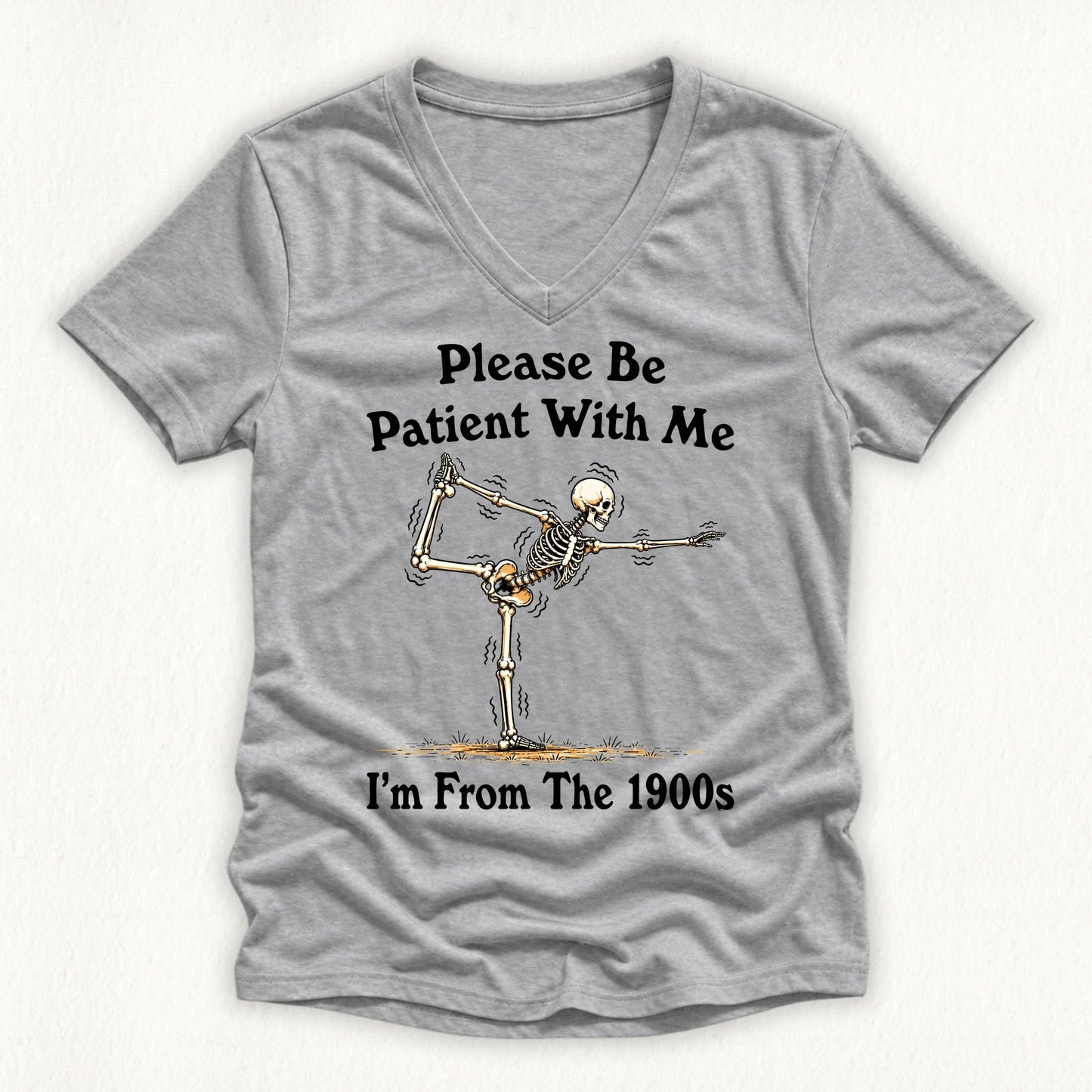 Yoga From 1900s Lady V-neck