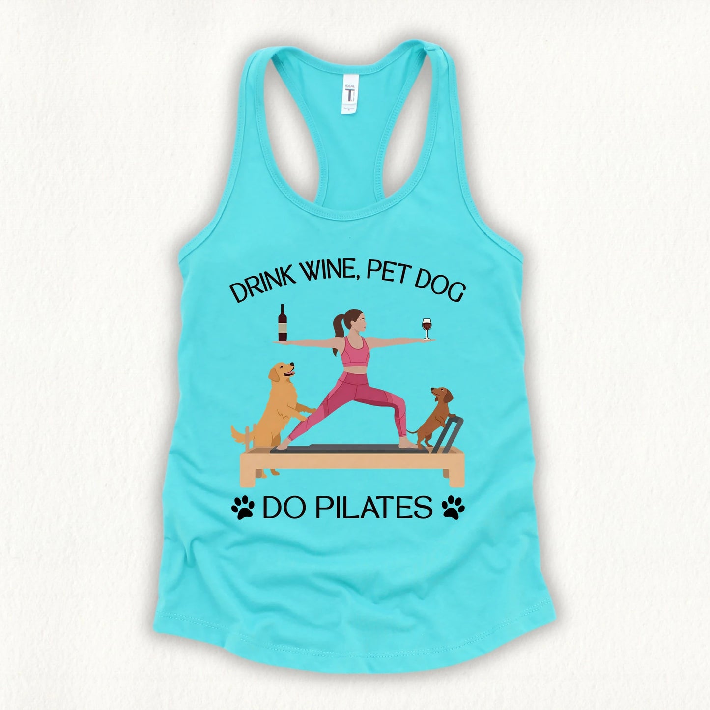 Drink Wine Pet Dog Pilates Tank Top