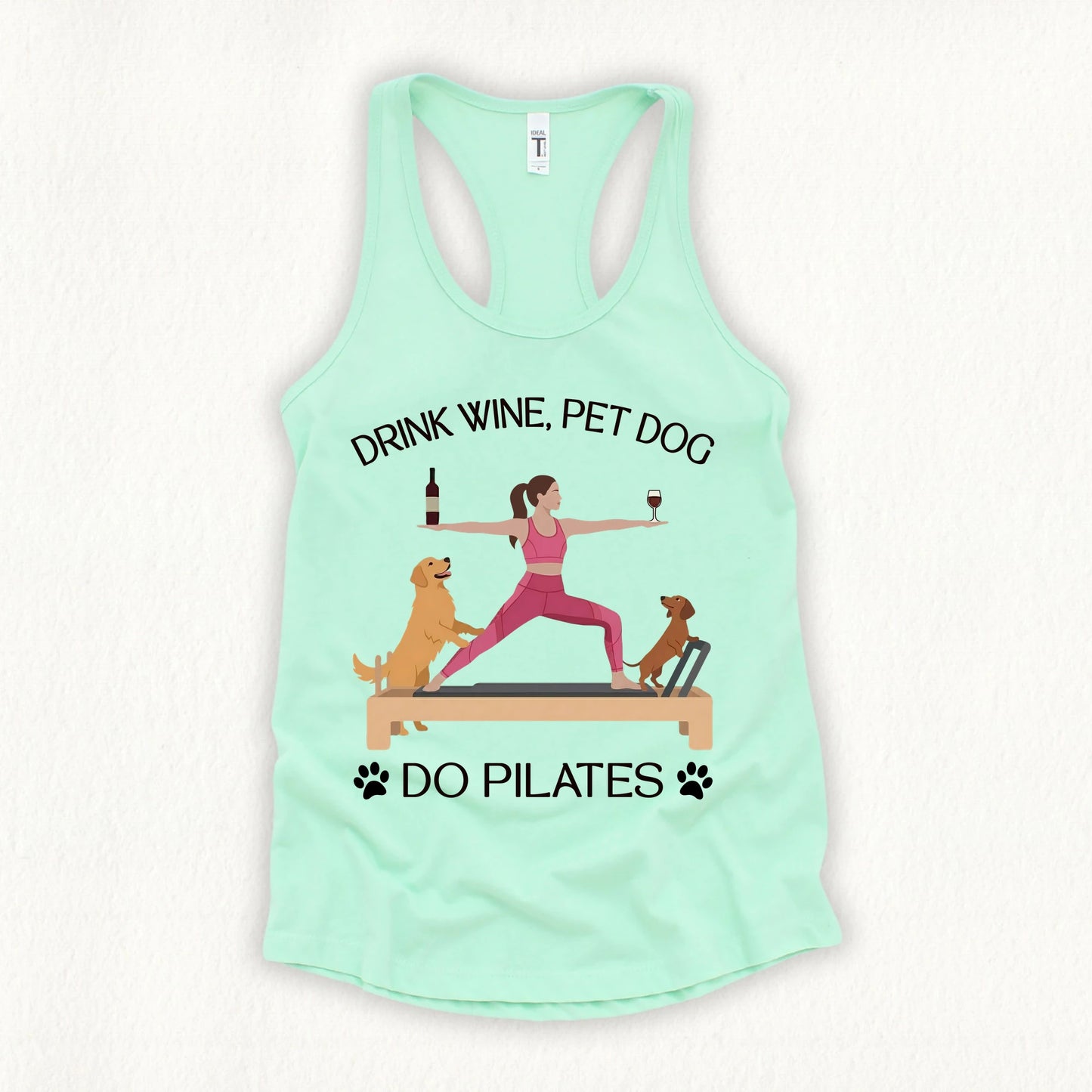 Drink Wine Pet Dog Pilates Tank Top
