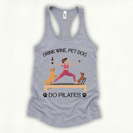 Drink Wine Pet Dog Pilates Tank Top