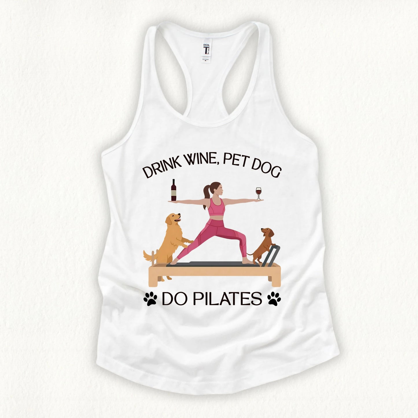 Drink Wine Pet Dog Pilates Tank Top