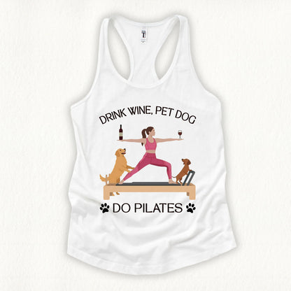 Drink Wine Pet Dog Pilates Tank Top