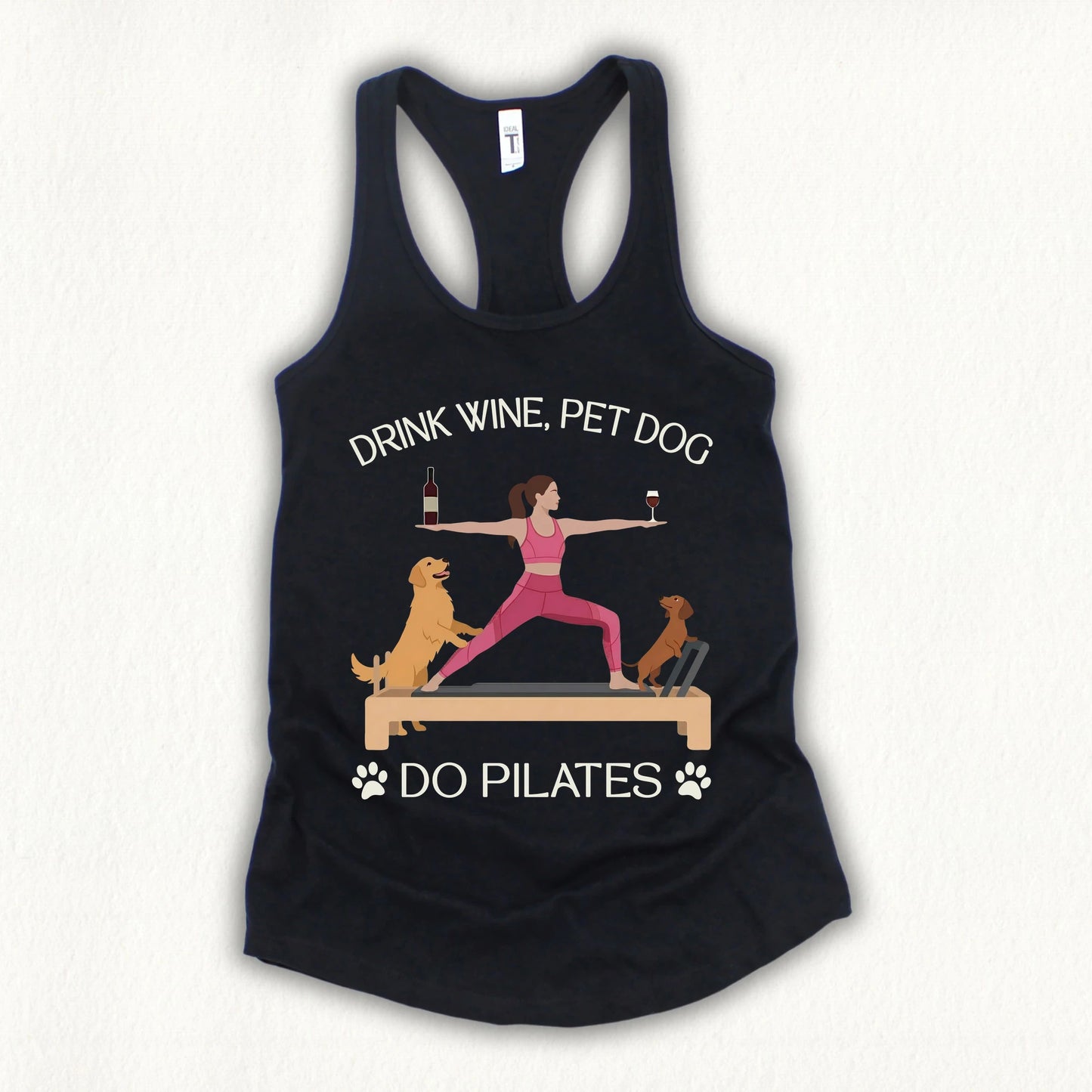 Drink Wine Pet Dog Pilates Tank Top